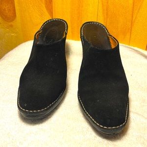 Tod’s black suede women’s size 9 mules with 4.5” heel